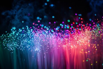 A vibrant display of fiber optics illustrating light and color dynamics.