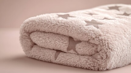 A cozy folded blanket with star patterns, perfect for warmth and comfort.