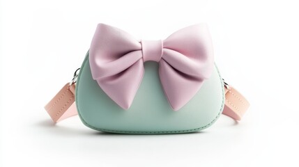A cute pastel handbag with a large bow, ideal for fashion-forward individuals.