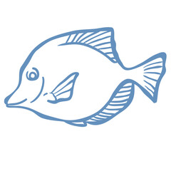 Line Art Illustration of Fish. Vector Graphic.
