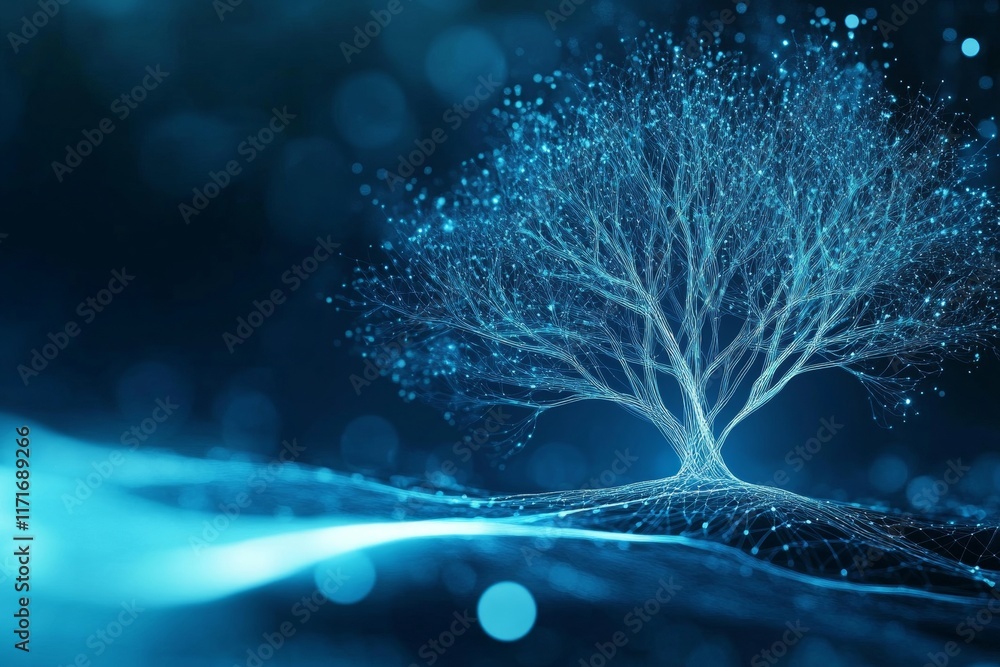 Aufkleber tree is shown in a blue background with a lot of sparkles