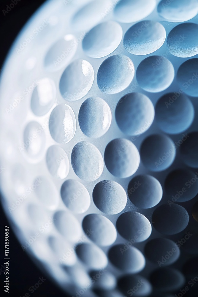 Aufkleber close-up of a golf ball's dimpled surface, highlighting its texture and subtle color variations.