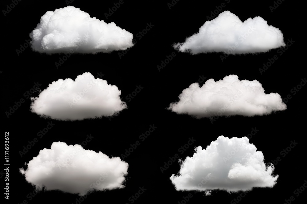Aufkleber series of clouds in different shapes and sizes