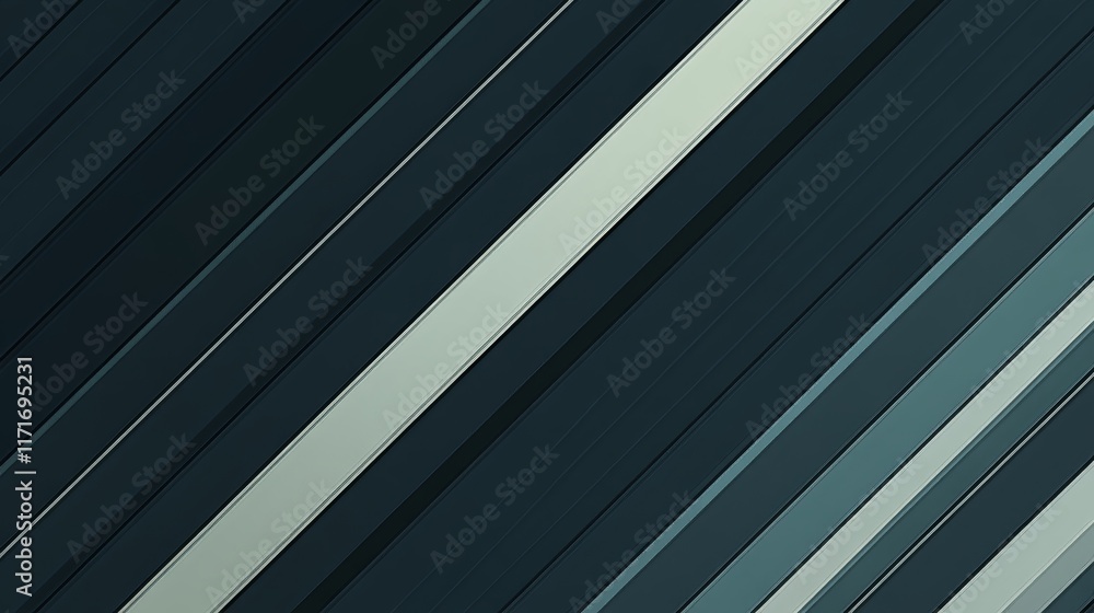 Poster abstract diagonal lines in varying shades of blue and green create a modern design pattern.