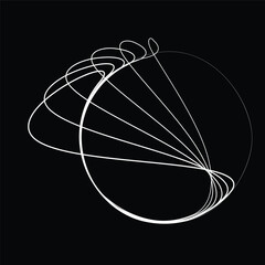 Lines in Circle Form . Rotate rounded shape Vector Illustration .Rotating circles form a ring.Rotating design element . Various circle lines forming round frame . Abstract Geometric line art .