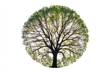 Naklejka premium Tree Mandala Vector Silhouette Design Isolated on White Background