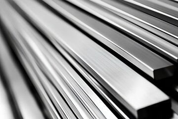 Series of metal bars are stacked on top of each other