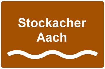 Illustration eines Namensschildes für den Fluss 