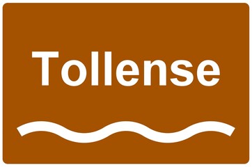 Illustration eines Namensschildes für den Fluss 