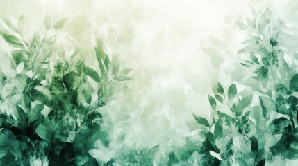 green watercolor foliage abstract background. Generative AI. spring eco nature