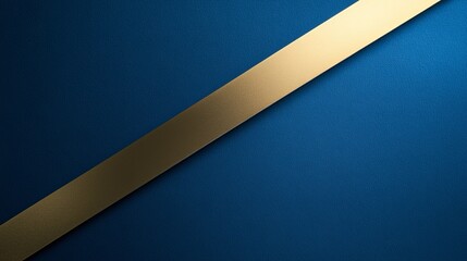 A minimalist design featuring a gold stripe on a blue background.