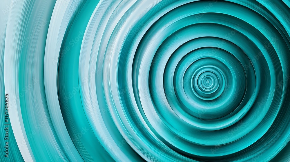 Poster abstract swirling design in teal tones, creating a sense of depth and movement.
