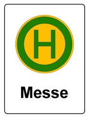 lllustration eines Bushaltestellen Schildes mit der Aufschrift 