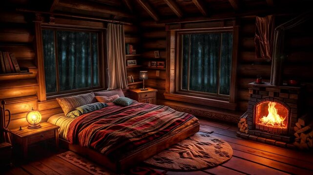 Cozy cabin in the middle of the forest