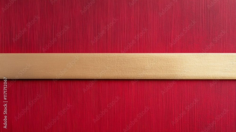 Aufkleber a textured red background with a horizontal gold stripe, creating a simple yet elegant design.