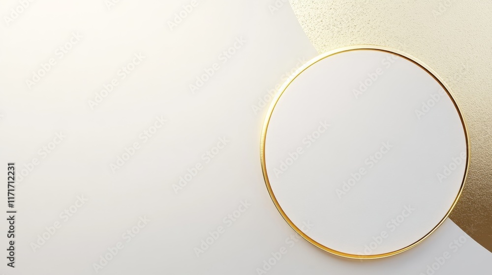 Aufkleber a minimalist design featuring a circular frame on a soft gradient background.