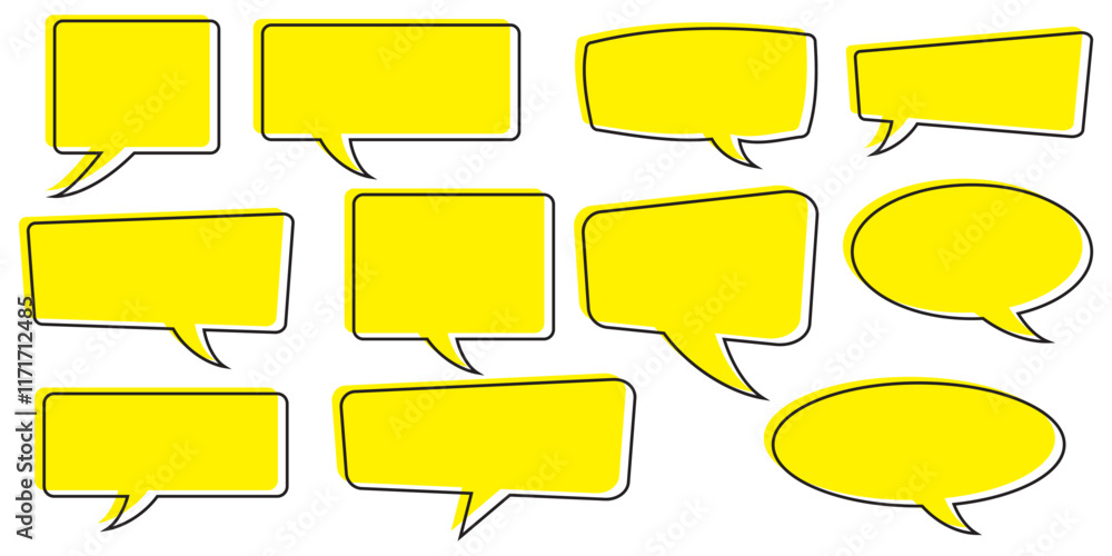 Poster speech bubble collection. talk bubbles with editable stroke and fill, cloud speech bubbles set. yell
