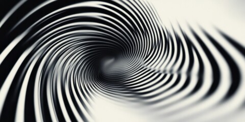 Abstract zebra pattern, black and white stripes, optical illusion, dynamic curves, high contrast, close-up texture, organic shapes, flowing lines, hypnotic design, minimalist art, geometric distortion