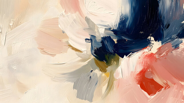 elegant abstract painting created by brush strokes with multi-colored layers of oil paint