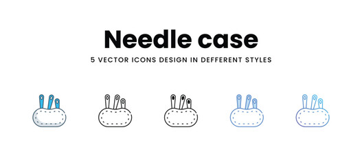 Needle case icons different style vector stock illustration