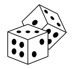 Playing dice cubes. White dice. Casino cubes. Casino cubes. Vector. Illustration