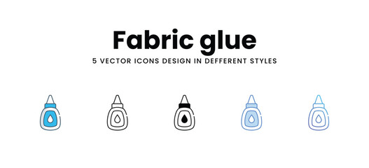 Fabric glue icons different style vector stock illustration