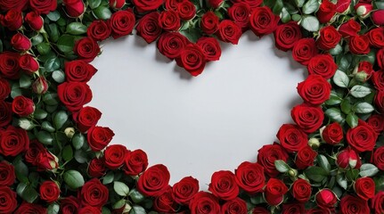 Obraz premium Heart Shaped Red Roses Arrangement, Valentine's Day