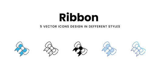 Ribbon  icons different style vector stock illustration