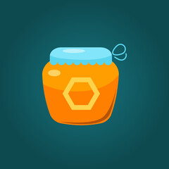 A jar of honey. Game UI icon design. Flat style. Vector illustration.