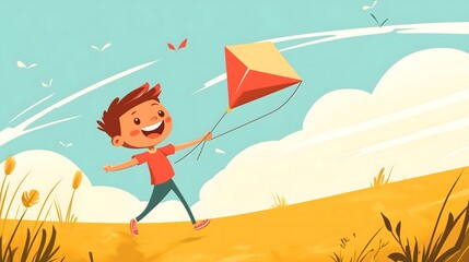  Joyful Kite Flying on a Windy Day