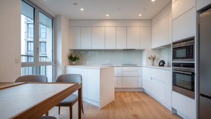 Contemporary light apartment interior with modern features