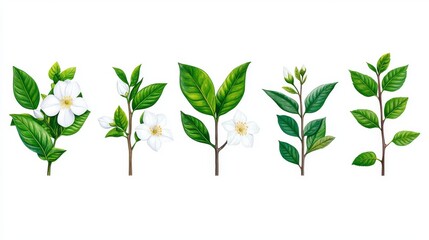 Obraz premium A minimalistic vintage illustration of a leaf plant.