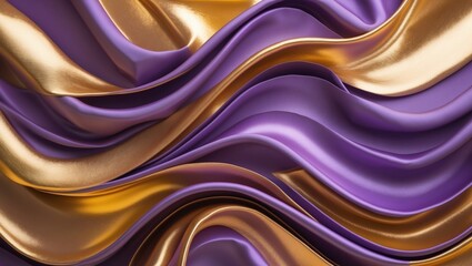Obraz premium Gold and purple waves abstract luxury background