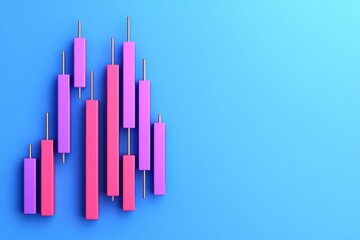 Obraz premium The idea of the stock market and fintech forex concept. Blurry blue digital charts on a dark blue background. A futuristic financial interface. 3D render illustration.