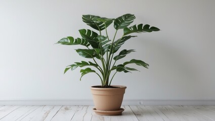 Fototapeta premium Houseplant in a pot on white background