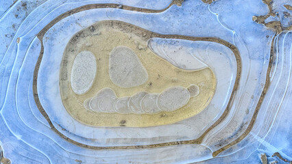 natural formations of unusual geometric shapes in frozen ice floes