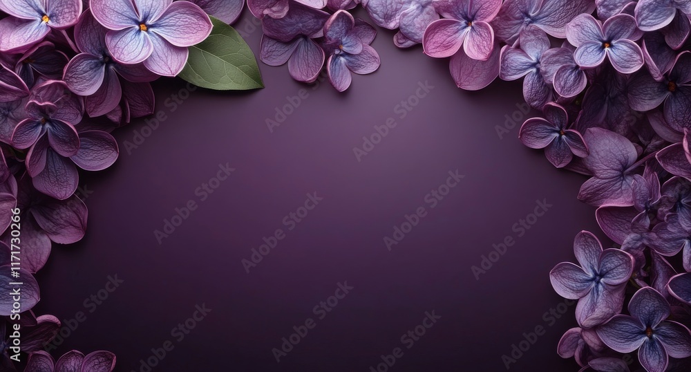 Poster vibrant purple flowers creating a serene backdrop in a calm and elegant setting