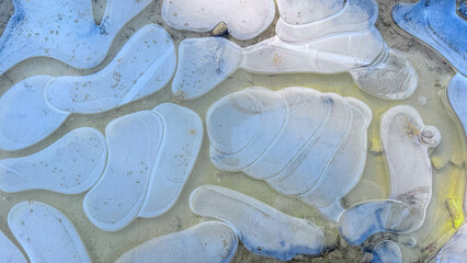 natural formations of unusual geometric shapes in frozen ice floes