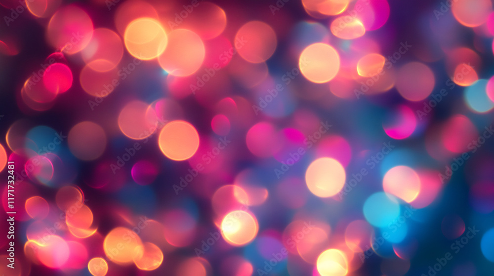 Poster defocused multicolored illumination generating romantic ambiance, ideal for love-themed visual conte
