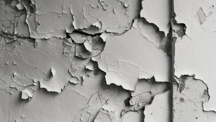 Obraz premium Peeling paint and cracked plaster on old wall