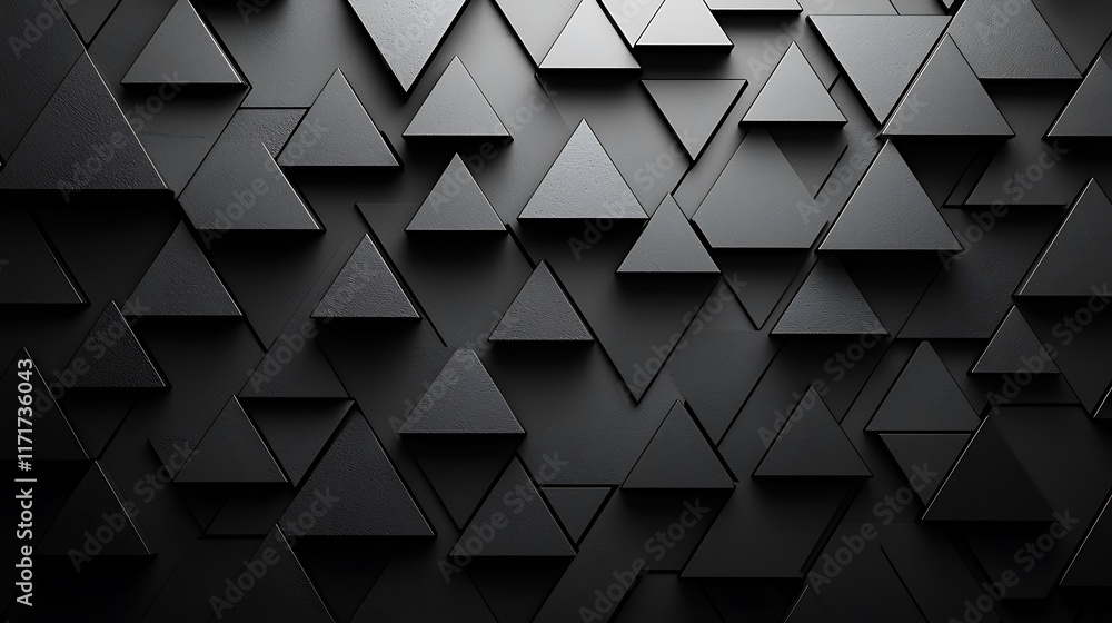 Poster abstract dark gray triangle pattern background.