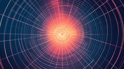 Fototapeta premium Abstract glowing spiral tunnel.