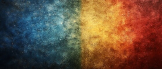 Abstract textured background with blue, yellow, and red hues.