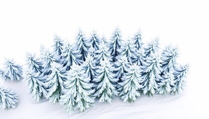Obraz premium Drone Photo of Snow-Covered Evergreen Trees After Winter Blizzard