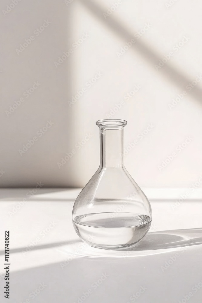 Poster minimalist laboratory setup with chemical glassware capturing the essence of precision and analysis