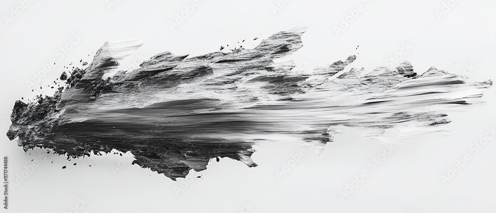 Poster abstract grayscale paint splash texture isolated on white background.