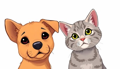 Fototapeta premium Dog and Cat Portrait 