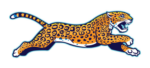 Jaguar or Leopard leaping © WellofMike