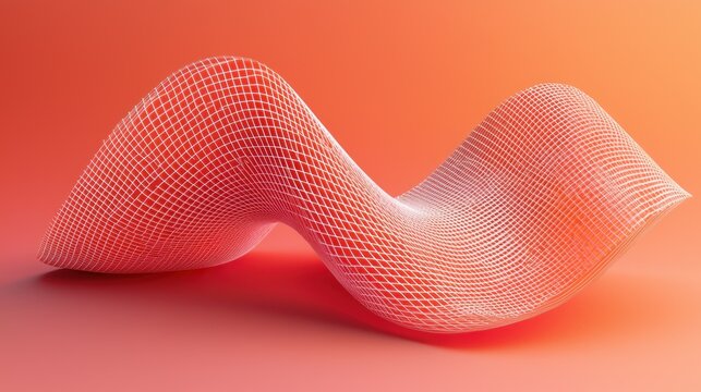 Minimalistic 3D Banner with Linear Graph on Solid Background