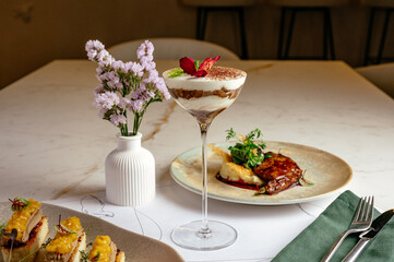 food on a plate. food from the restaurant. photos for the menu